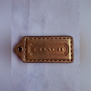 Coach Single Metallic Gold Leather Hang Tag